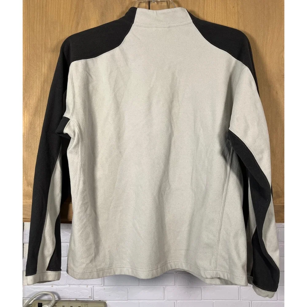 The North Face Fleece Pullover Mens Medium Cream Black Quarter Zip A436